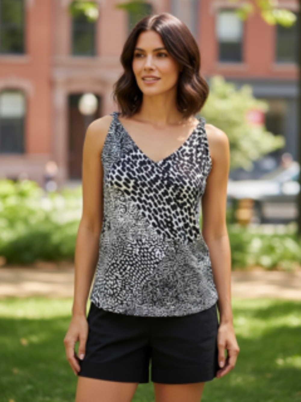 Express Mixed Animal Print V-Neck Sleeveless Tank Size XS